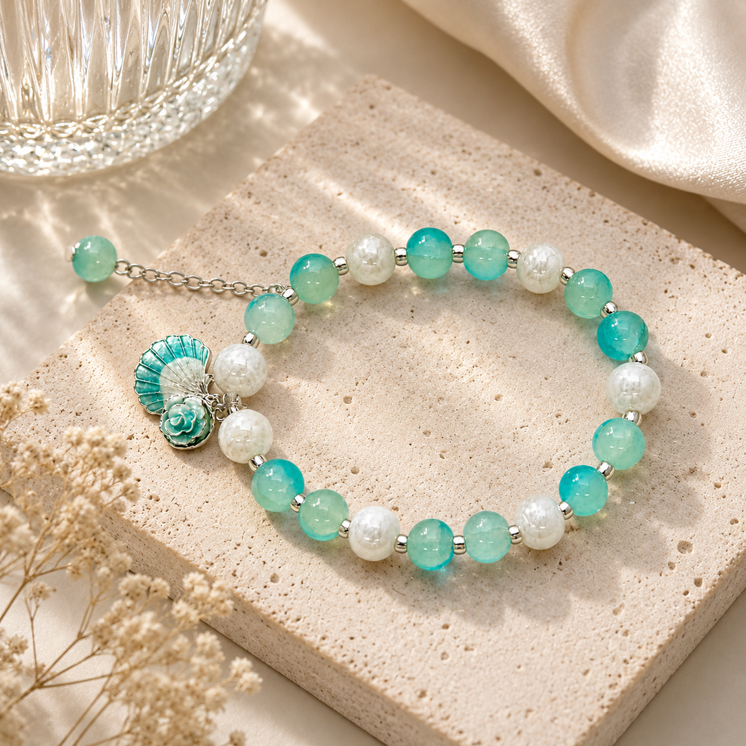 Seashell Charm Bracelet - Blue