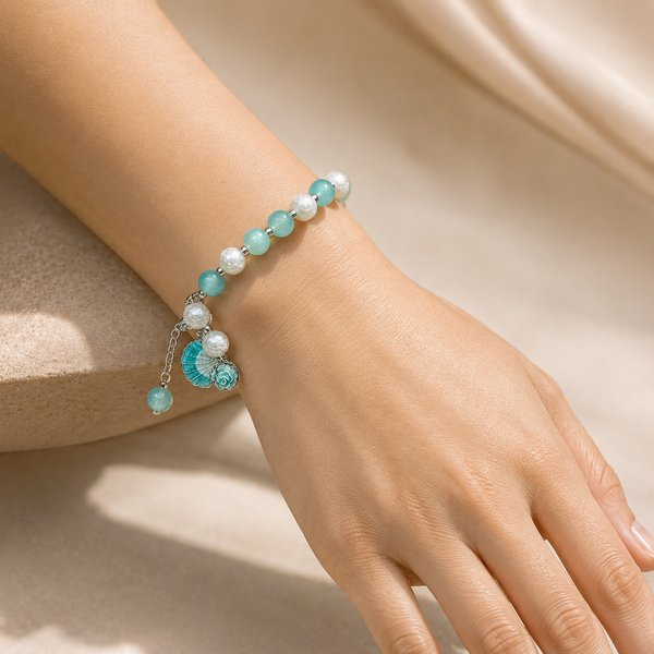 Seashell Charm Bracelet - Blue