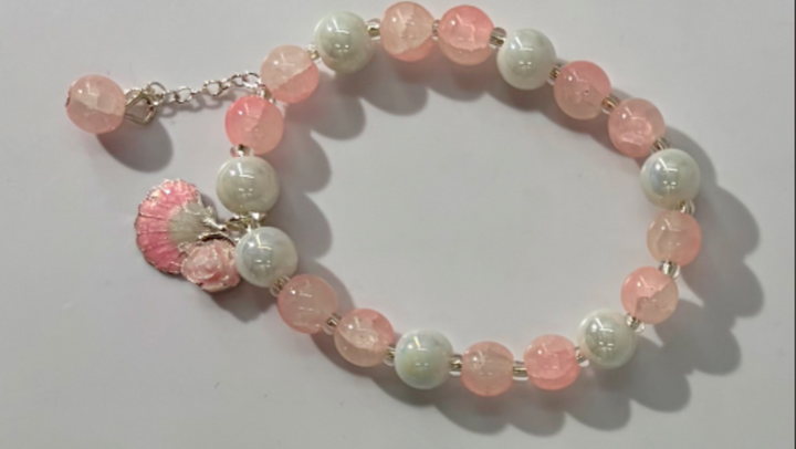 Seashell Charm Bracelet - Pink