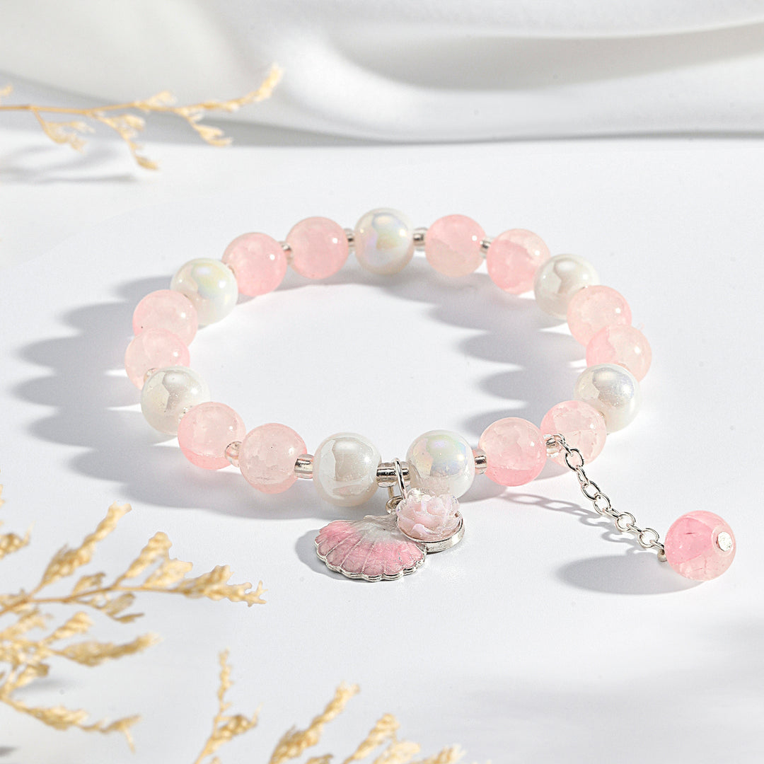Seashell Charm Bracelet - Pink