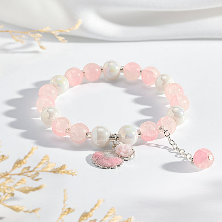 Seashell Charm Bracelet - Pink