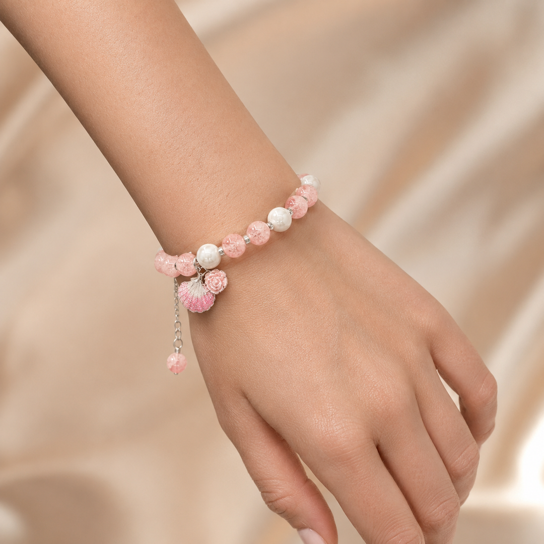 Seashell Charm Bracelet - Pink