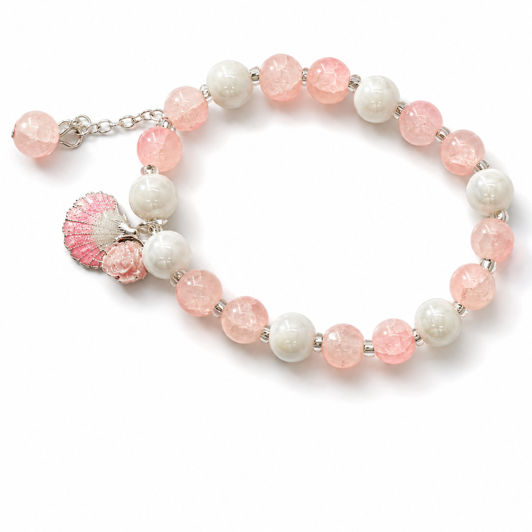 Seashell Charm Bracelet - Pink