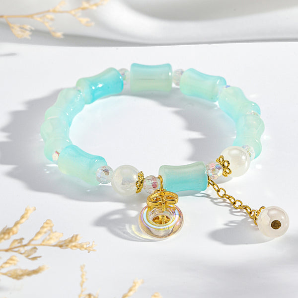 Lumi Barrel Charm Bracelet - Blue-Green