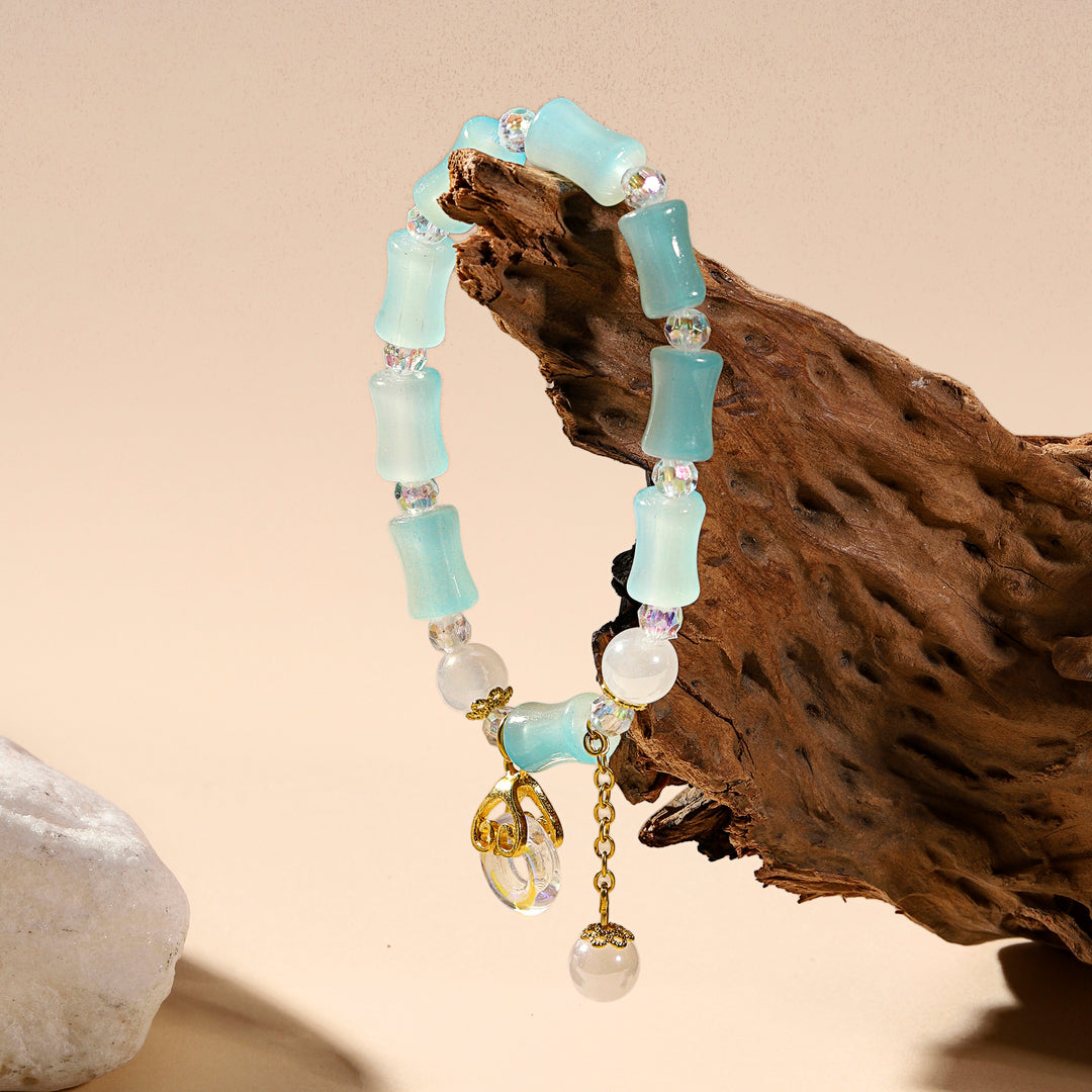 Lumi Barrel Charm Bracelet - Blue-Green
