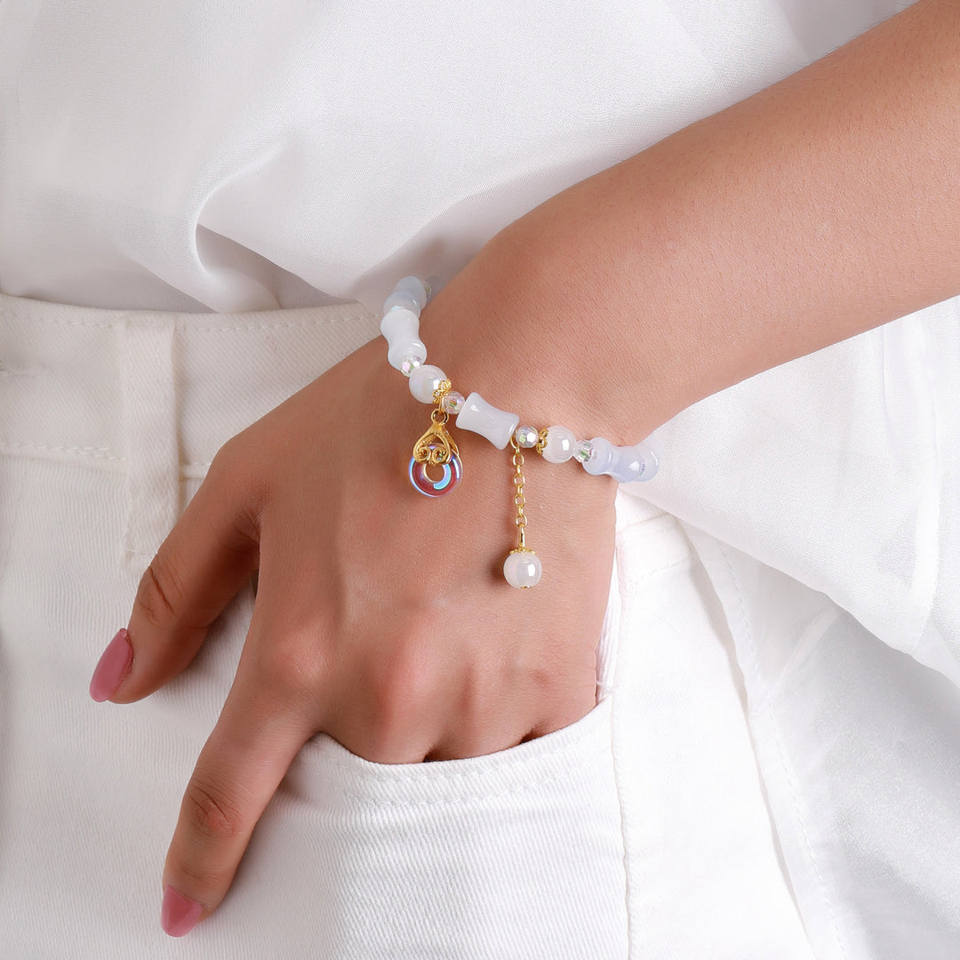 Lumi Barrel Charm Bracelet - Blue-White