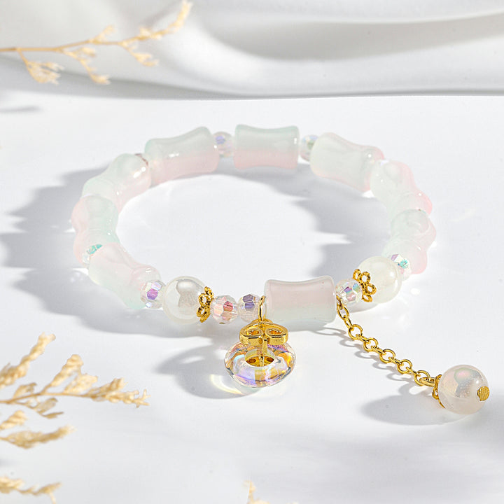Lumi Barrel Charm Bracelet - Light Pink