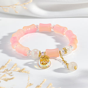 Lumi Barrel Charm Bracelet - Orange-White