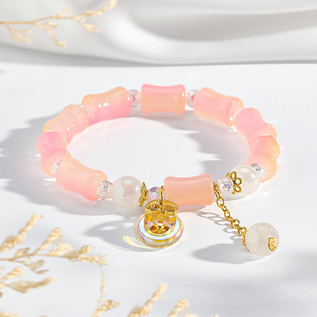 Lumi Barrel Charm Bracelet - Orange-White