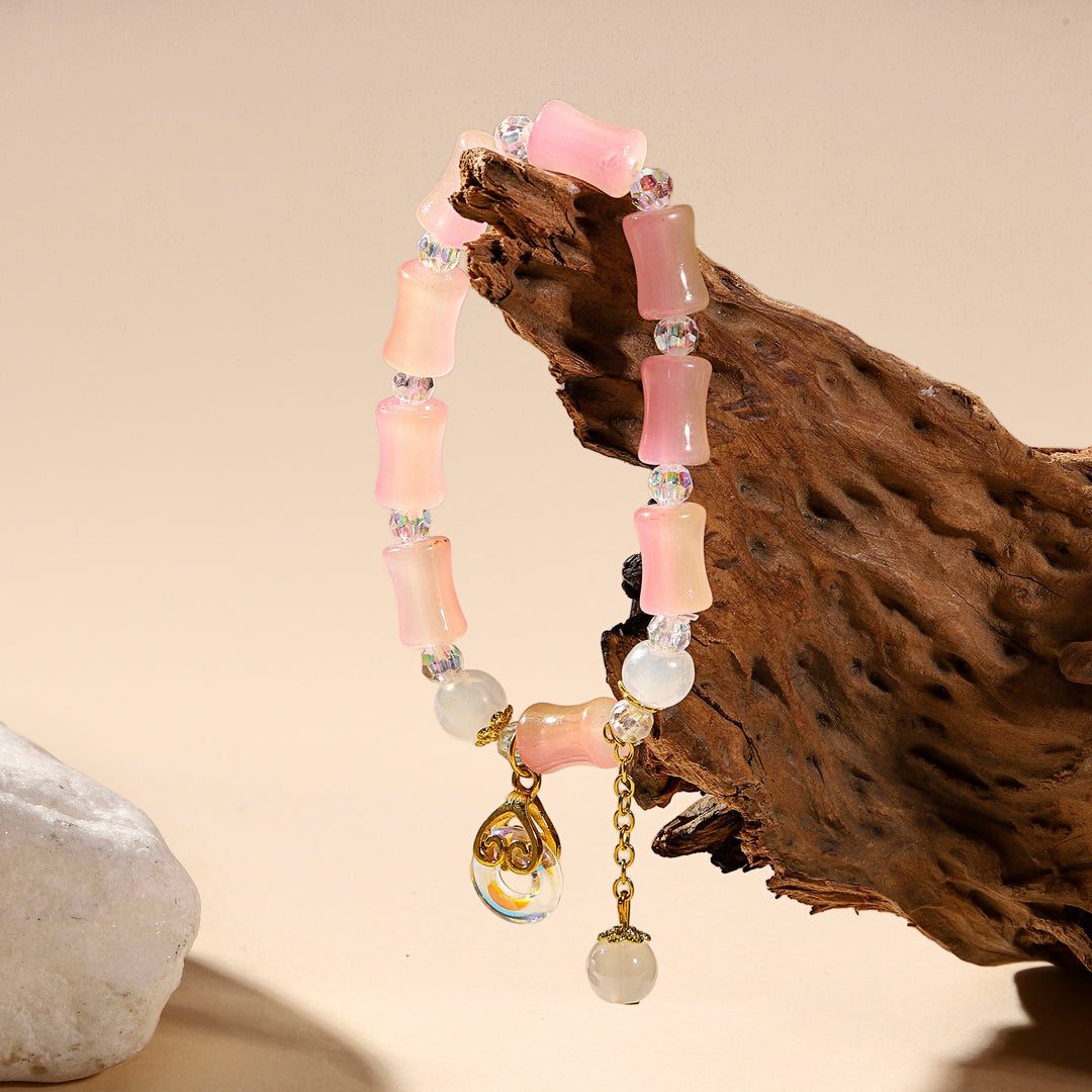 Lumi Barrel Charm Bracelet - Orange-White