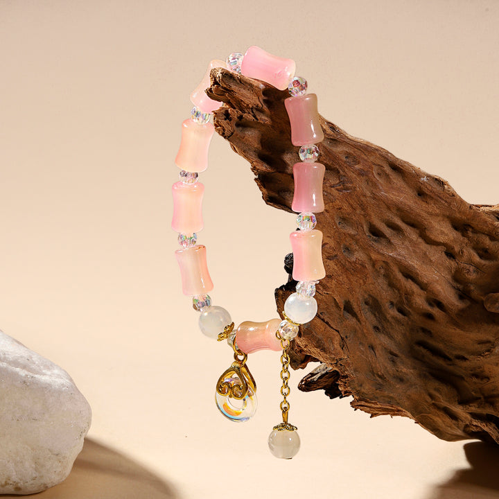 Lumi Barrel Charm Bracelet - Orange-White