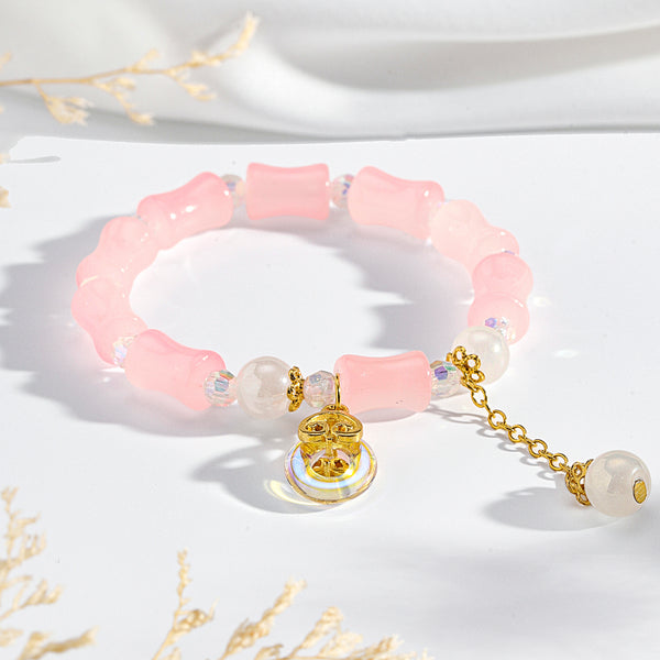 Lumi Barrel Charm Bracelet - Pink