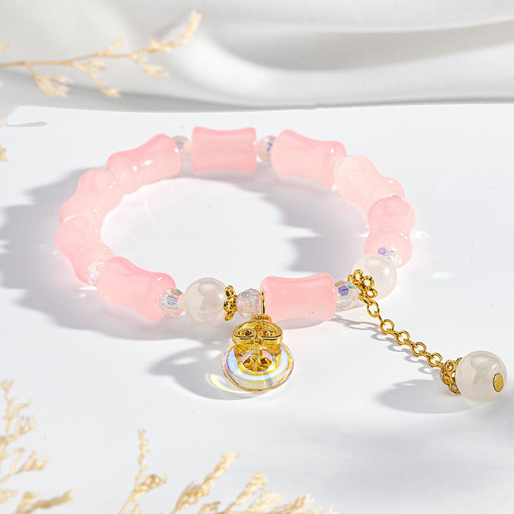 Lumi Barrel Charm Bracelet - Pink