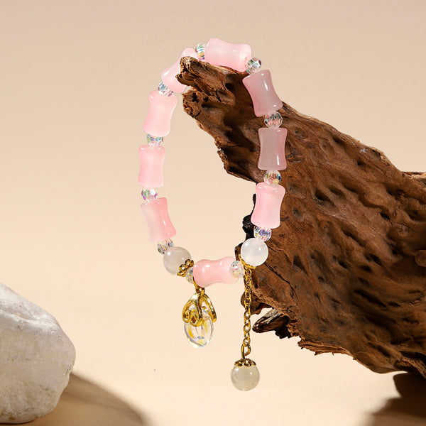 Lumi Barrel Charm Bracelet - Pink