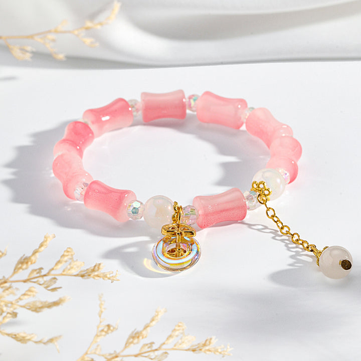 Lumi Barrel Charm Bracelet - Red-Pink