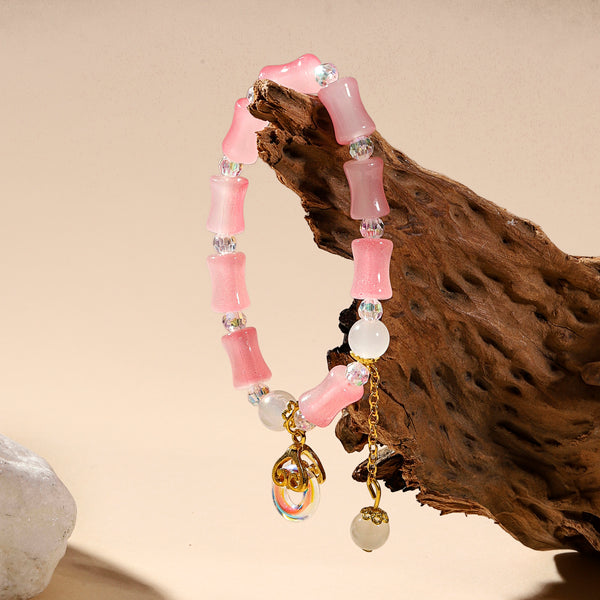 Lumi Barrel Charm Bracelet - Red-Pink