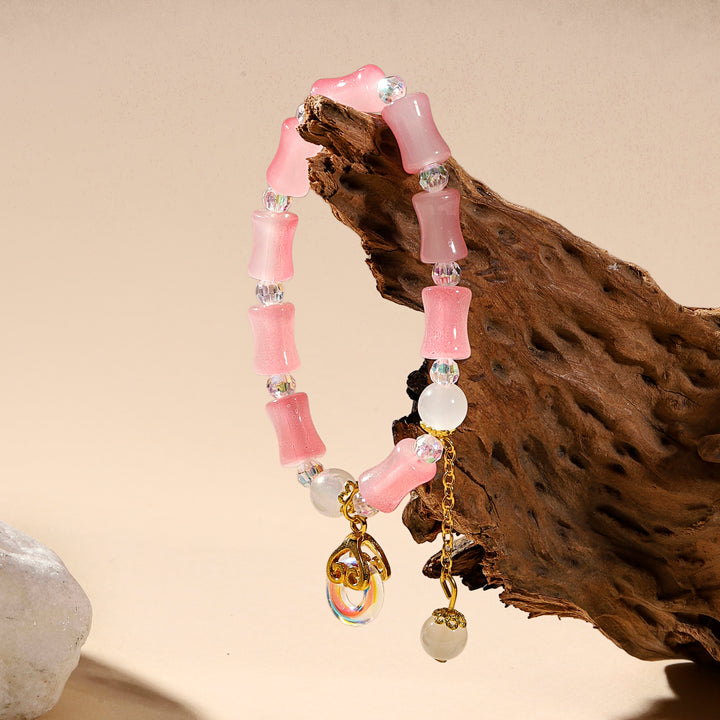 Lumi Barrel Charm Bracelet - Red-Pink