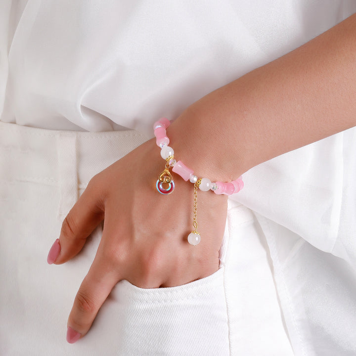 Lumi Barrel Charm Bracelet - Red-Pink