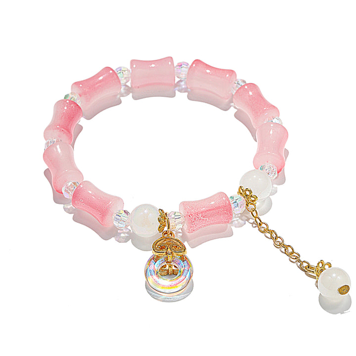 Lumi Barrel Charm Bracelet - Red-Pink