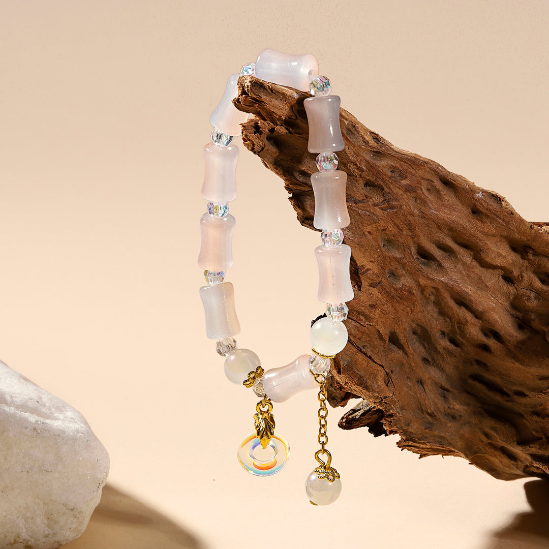 Lumi Barrel Charm Bracelet - White