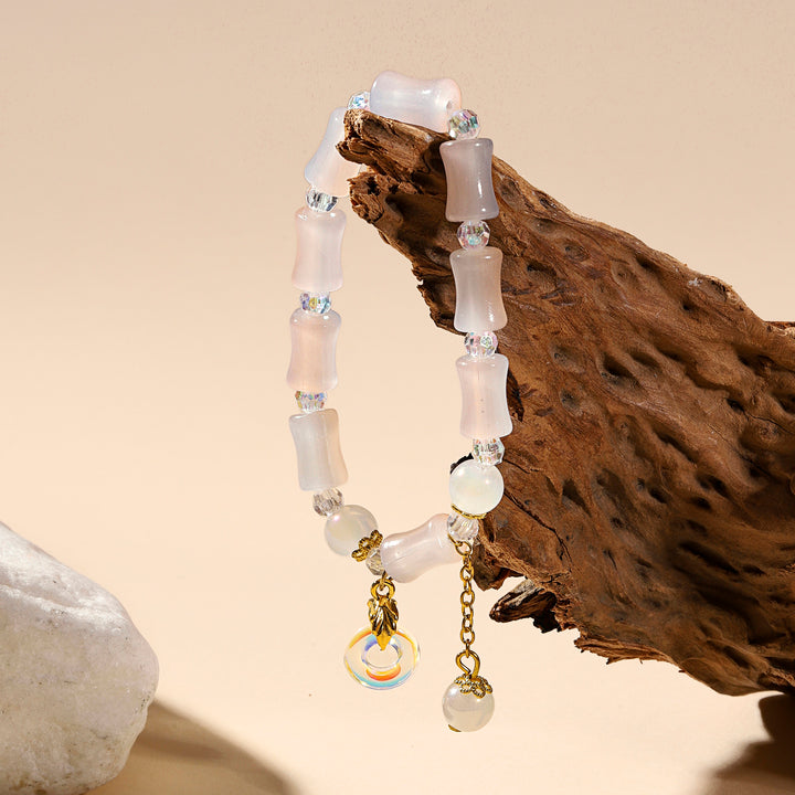 Lumi Barrel Charm Bracelet - White