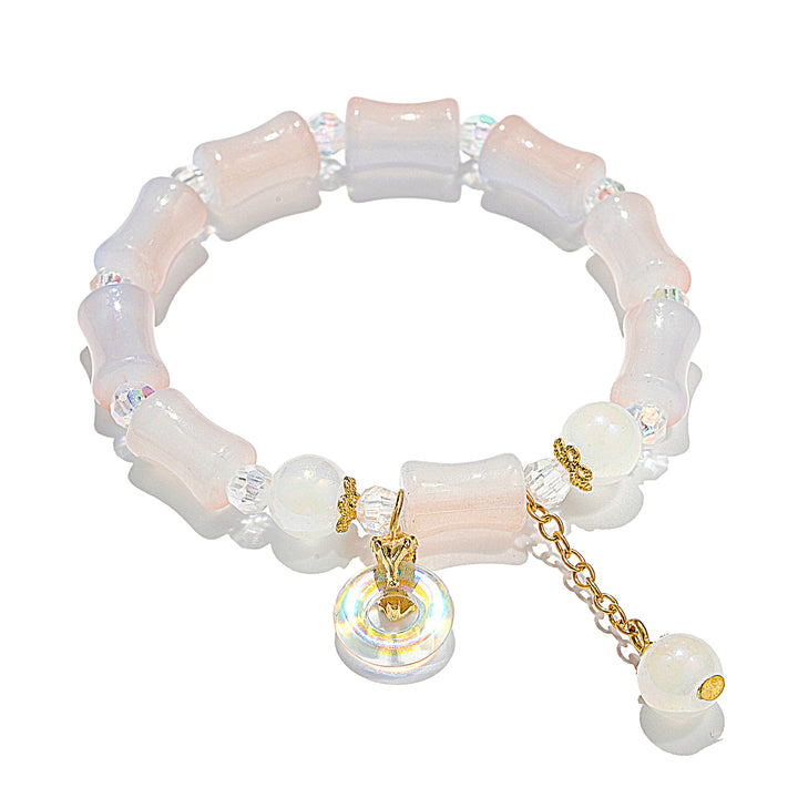 Lumi Barrel Charm Bracelet - White