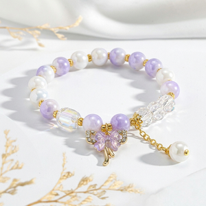 Pastel Butterfly Charm Bracelet - Blue-Pink