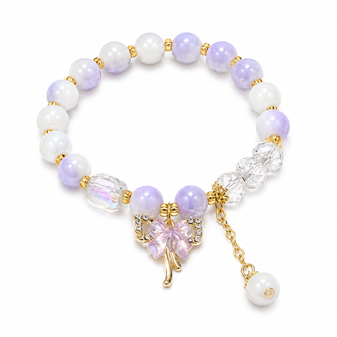 Pastel Butterfly Charm Bracelet - Blue-Pink