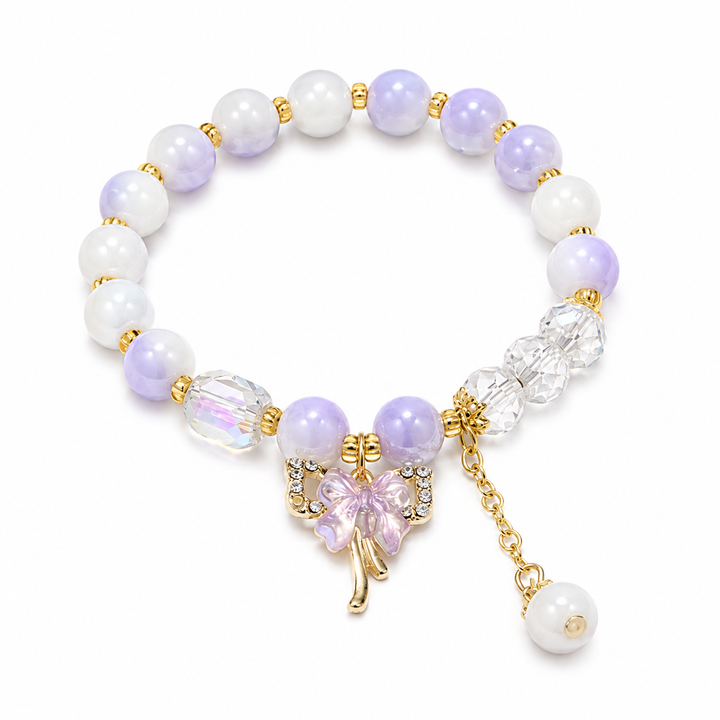 Pastel Butterfly Charm Bracelet - Blue-Pink