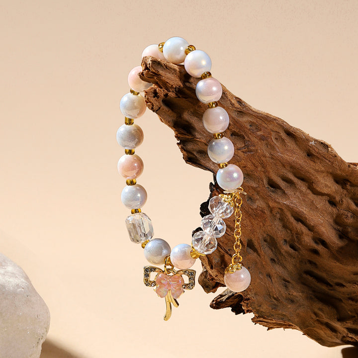 Pastel Butterfly Charm Bracelet - Light Pink-Blue