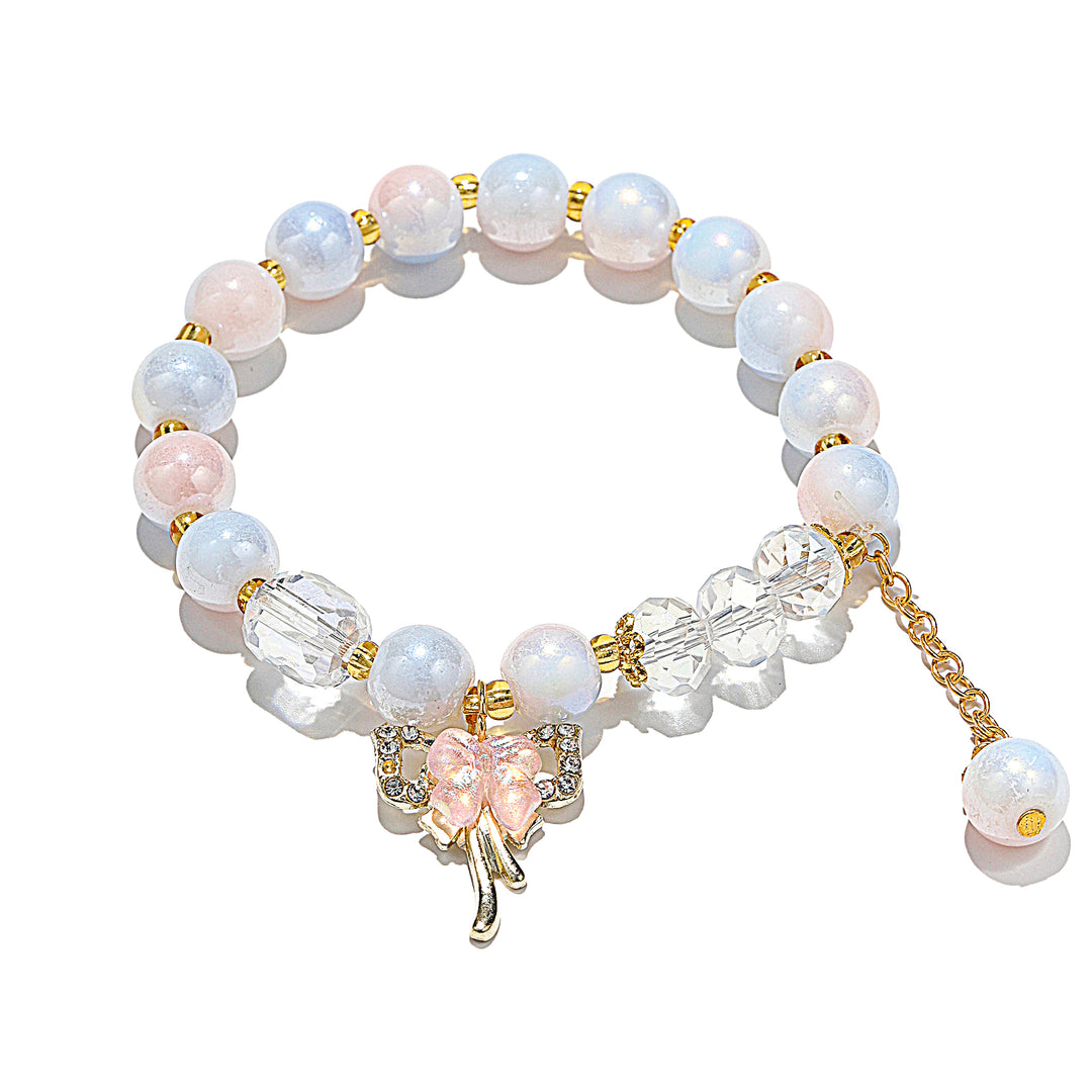 Pastel Butterfly Charm Bracelet - Light Pink-Blue