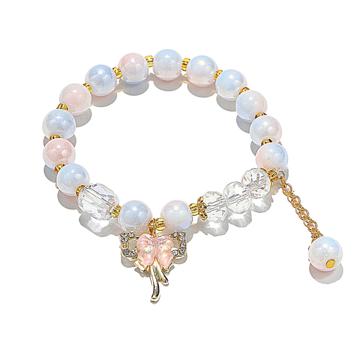 Pastel Butterfly Charm Bracelet - Light Pink-Blue