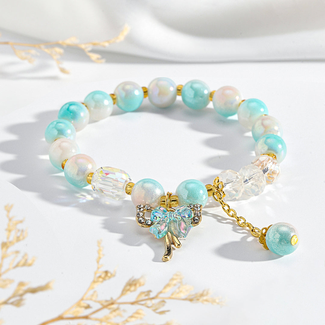 Pastel Butterfly Charm Bracelet - Pink-Blue