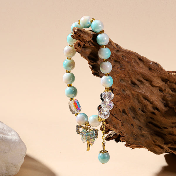 Pastel Butterfly Charm Bracelet - Pink-Blue