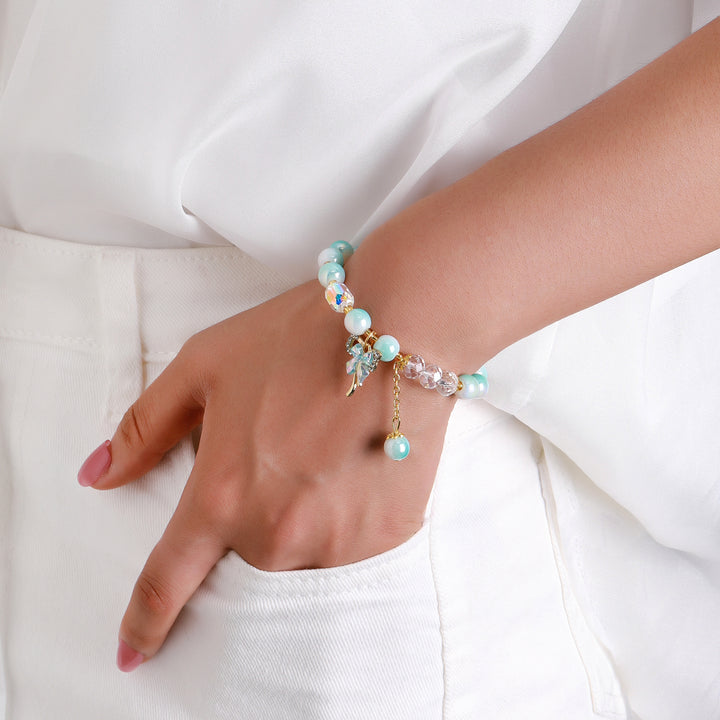Pastel Butterfly Charm Bracelet - Pink-Blue