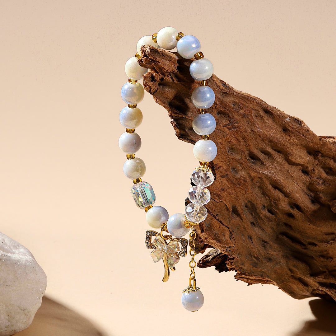 Pastel Butterfly Charm Bracelet - White Blue