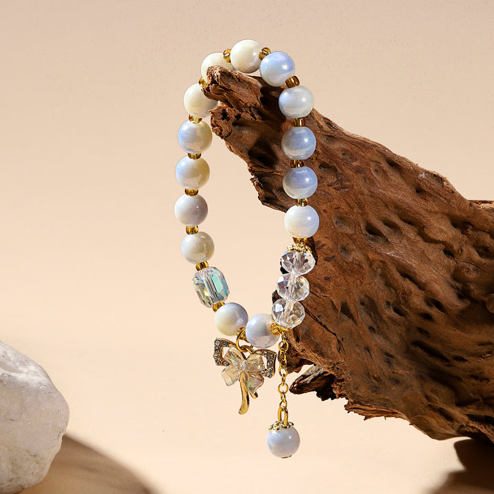 Pastel Butterfly Charm Bracelet - White Blue