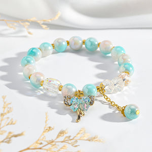 Pastel Butterfly Charm Bracelet - Blue-Pink