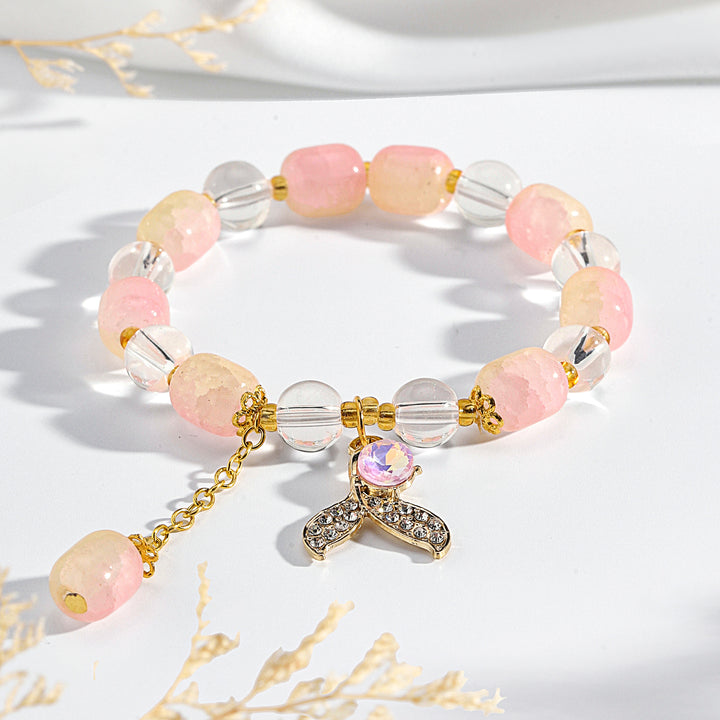 Pastel Mermaid Tail Charm Bracelet - Pink
