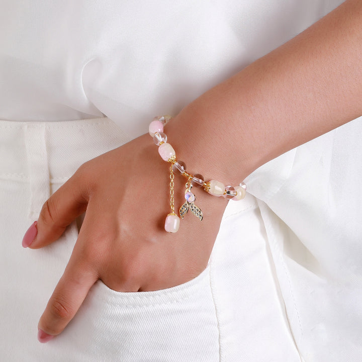 Pastel Mermaid Tail Charm Bracelet - Pink