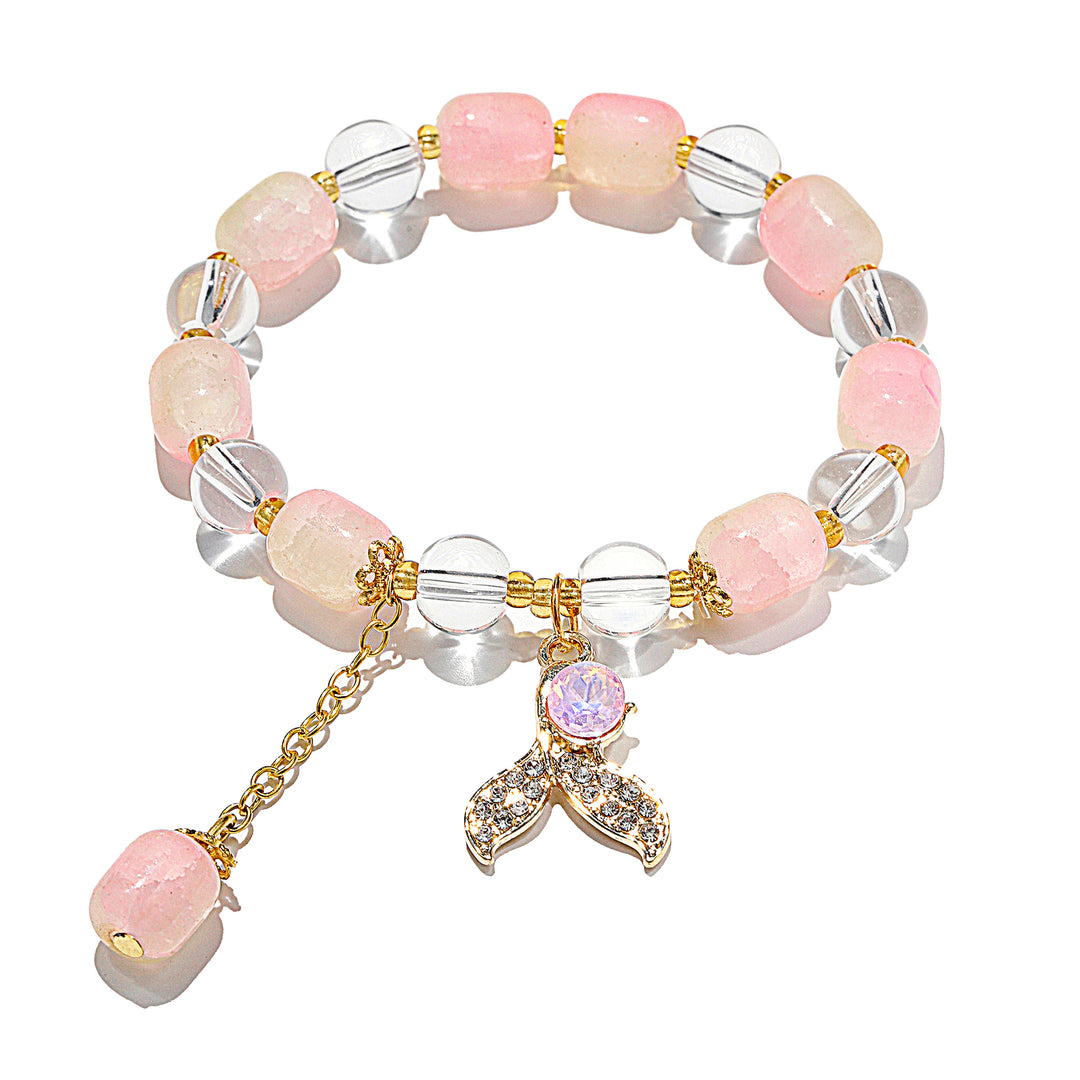 Pastel Mermaid Tail Charm Bracelet - Pink