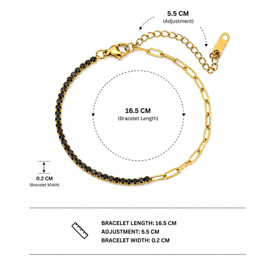 Serelle Paper Link Tennis Bracelet - Black
