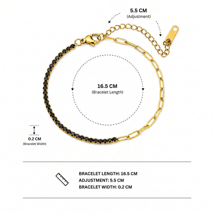 Serelle Paper Link Tennis Bracelet - Black