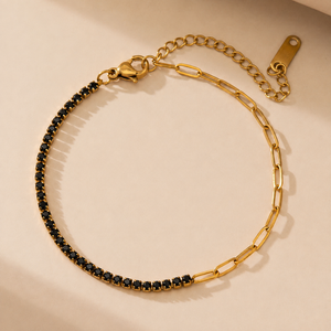 Serelle Paper Link Tennis Bracelet - Black