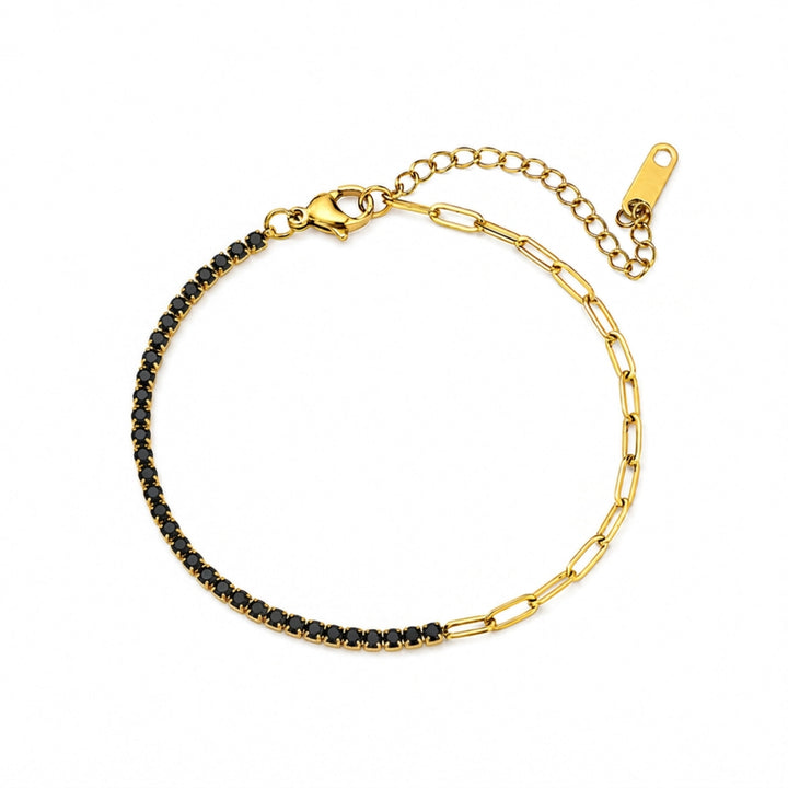 Serelle Paper Link Tennis Bracelet - Black