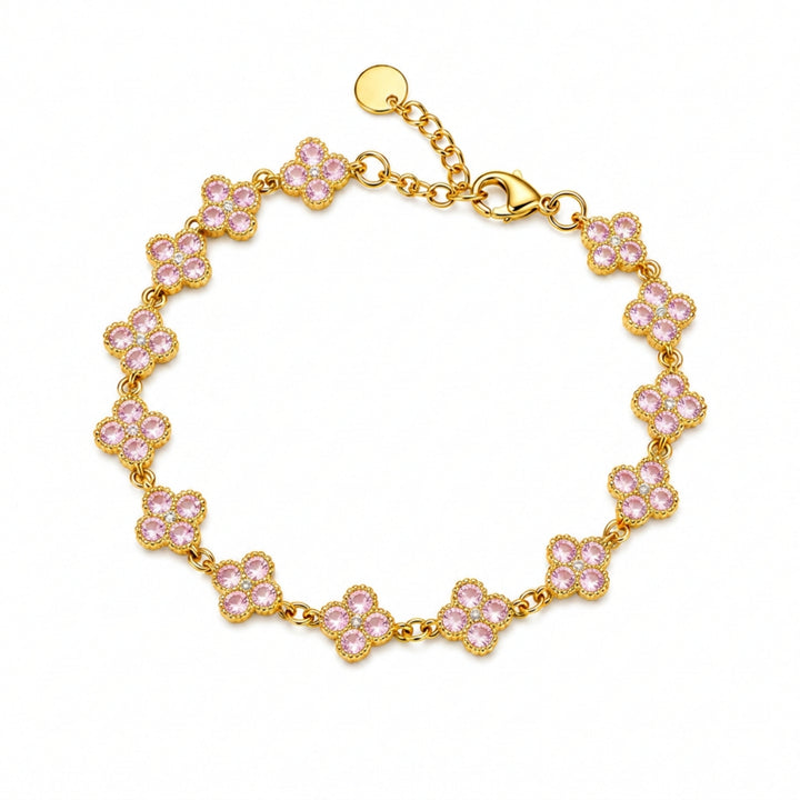 Dahlia Bloom Link Bracelet - Pink