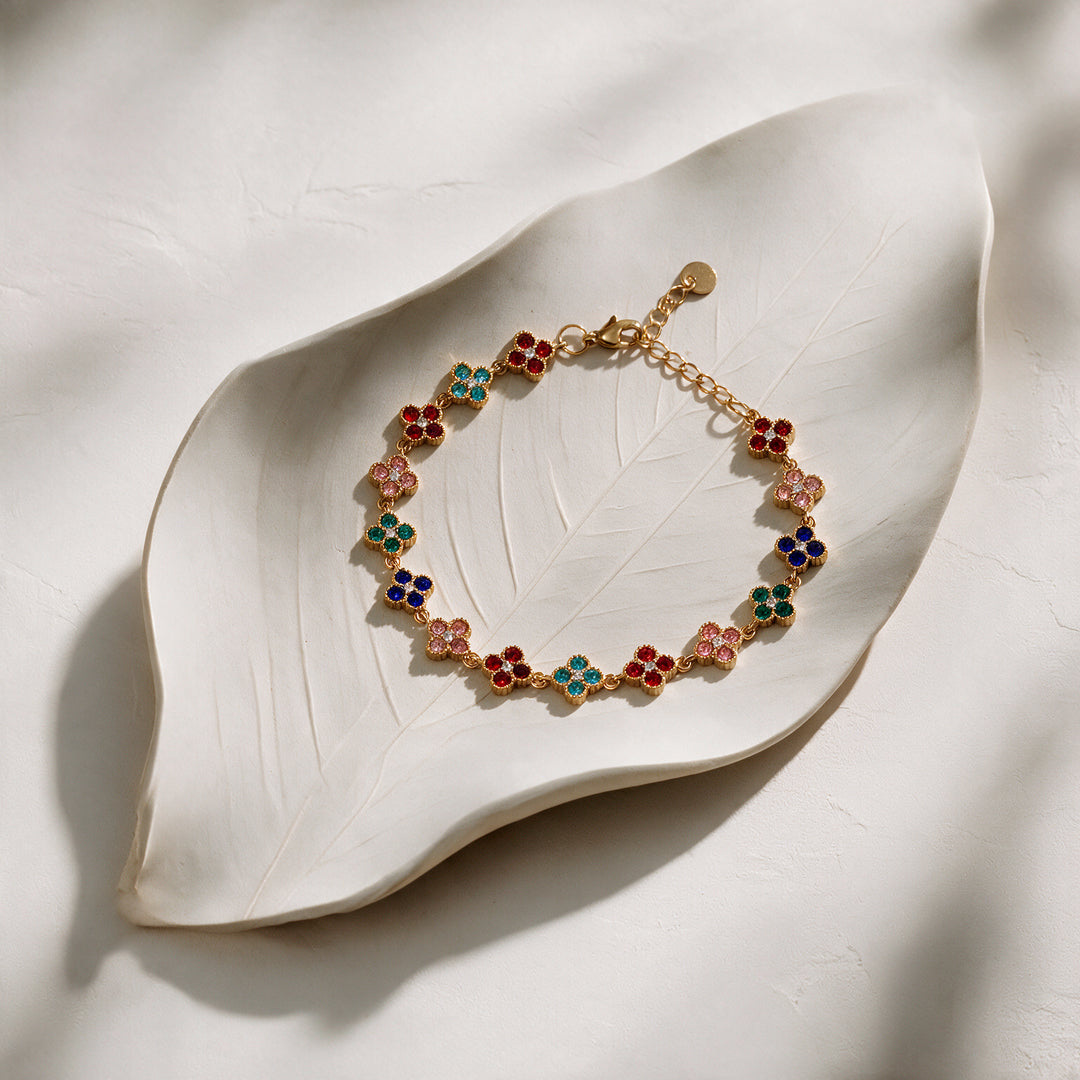 Confetti Bloom Clover Bracelet