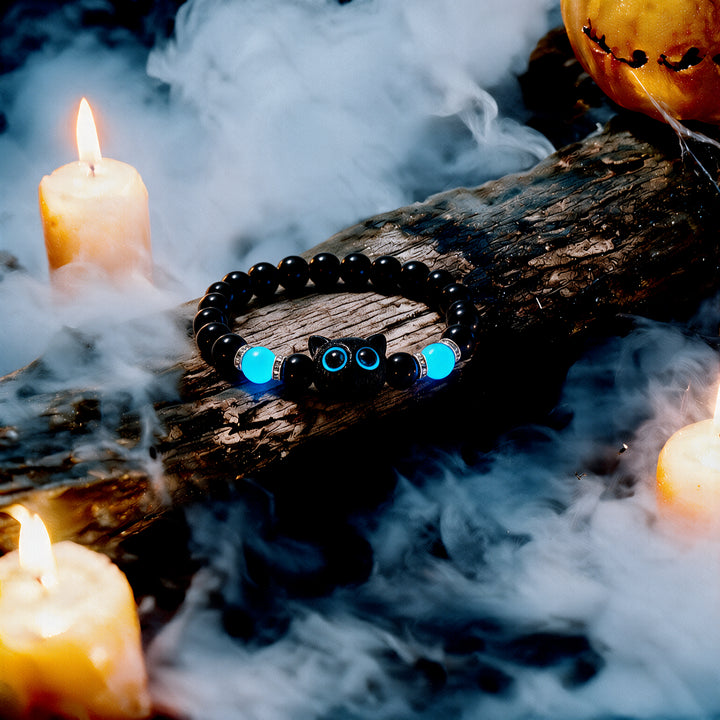 Luna Bright Blue Glowup Owl Bracelet