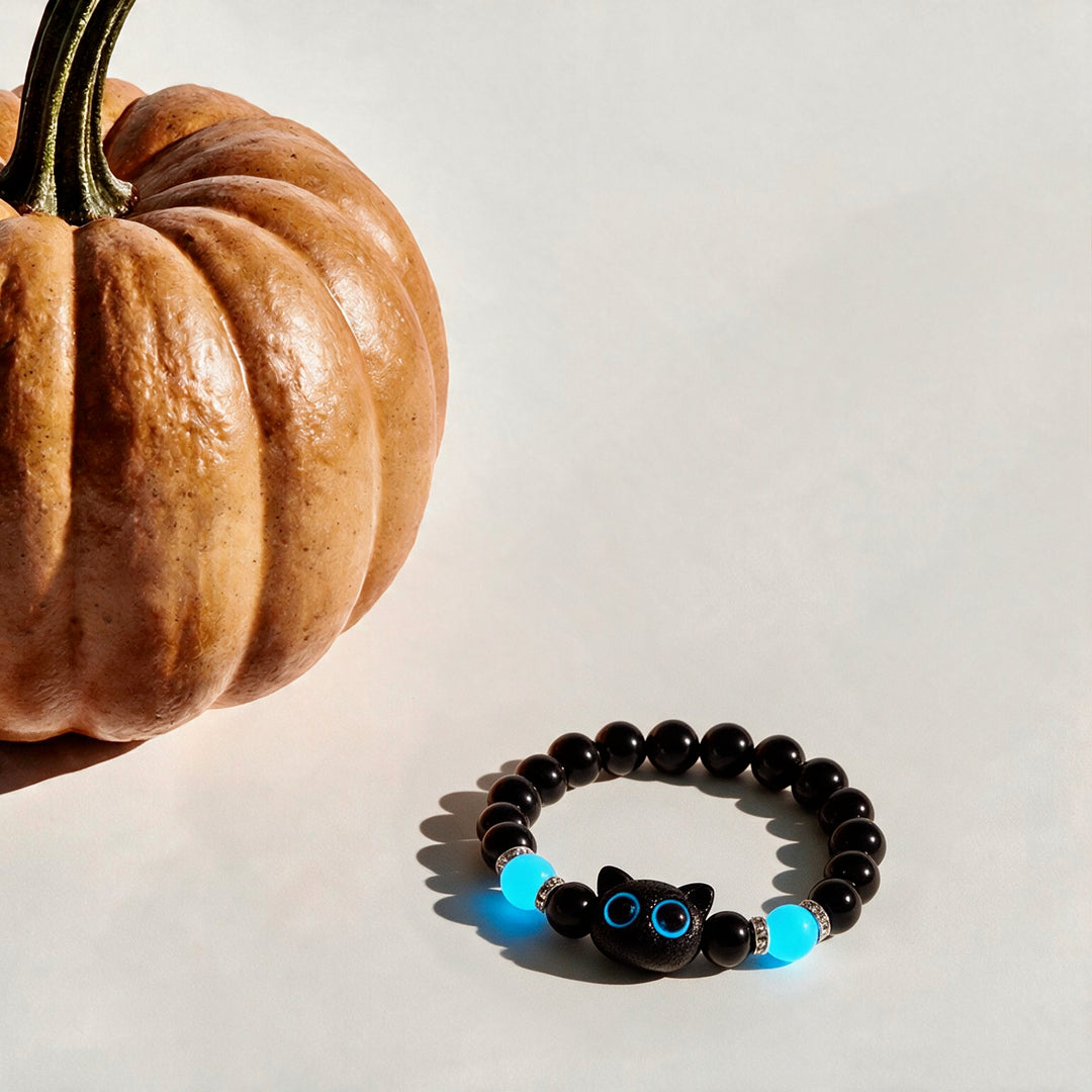 Luna Bright Blue Glowup Owl Bracelet