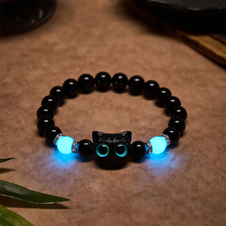 Luna Bright Blue Glowup Owl Bracelet